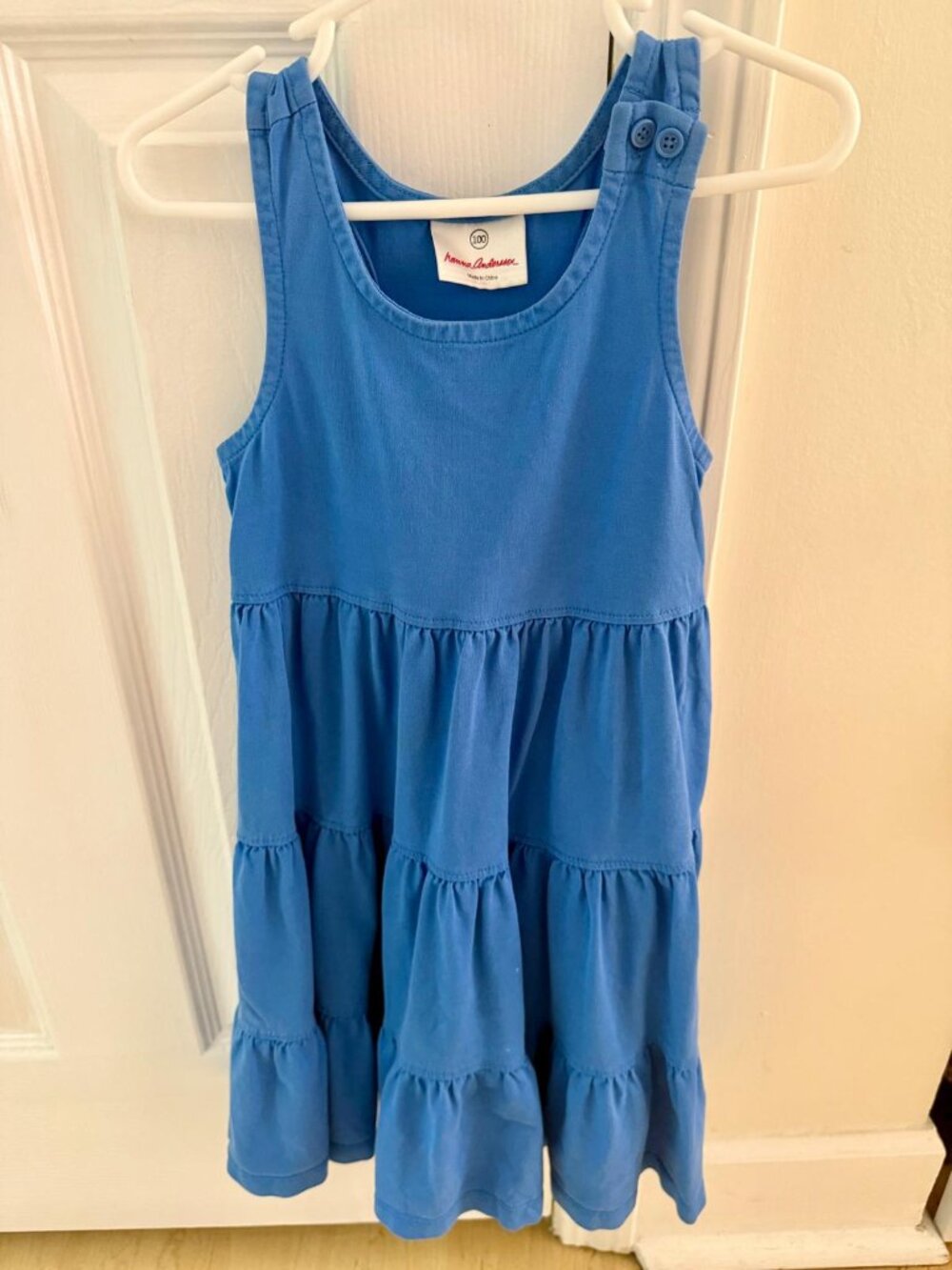 Hanna Andersson Racerback Twirly Solid Blue Sleeveless Dress Size 100 US 4